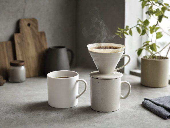 Minimalist Pour-Over Coffee Scene — Sora 2 Prompt