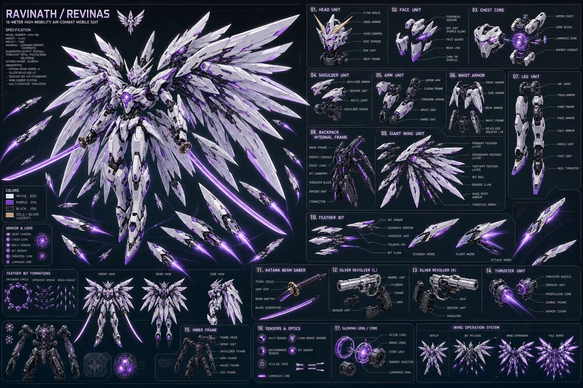 Angelic Mecha Spec Sheet — Sora 2 Blueprint Prompt