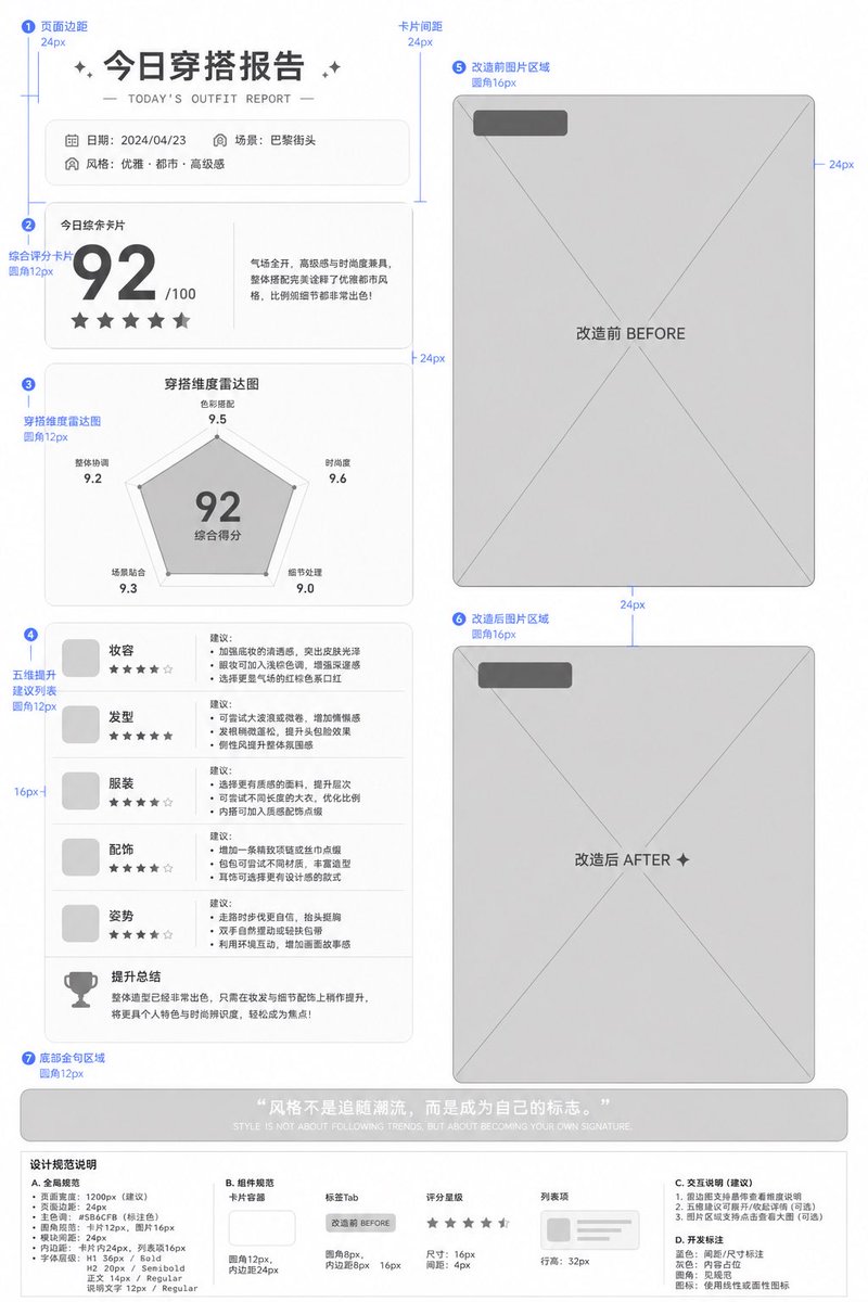 Deliverable Lo-Fi UI Prototype — Spacing & Layout Annotations