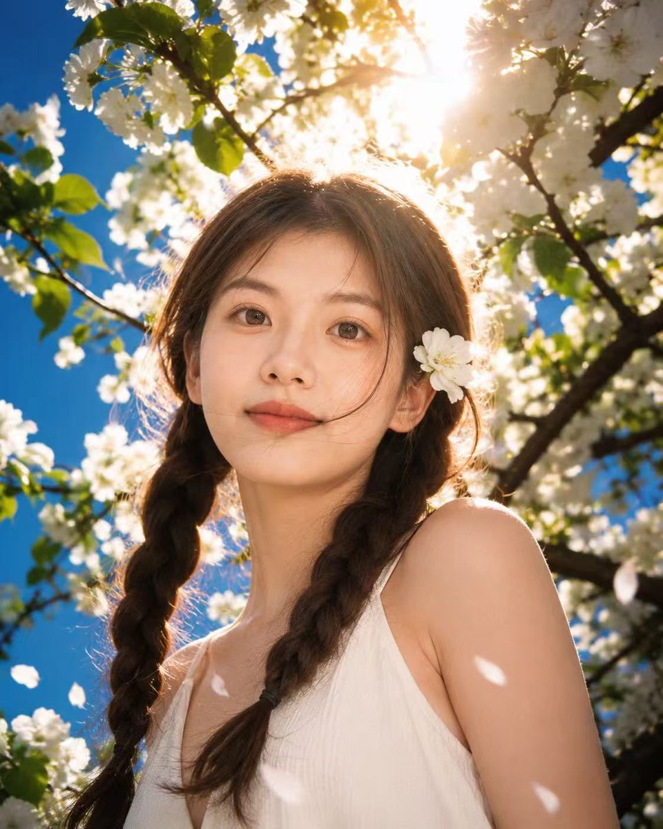Spring Blossom Portrait — Sora 2 Cinematic Photo Prompt
