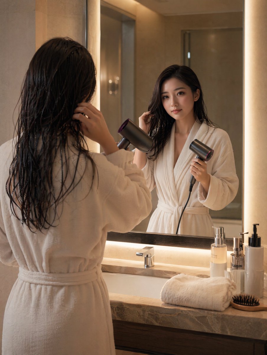 Realistic Hotel Bathroom Morning Routine — Sora 2 Prompt