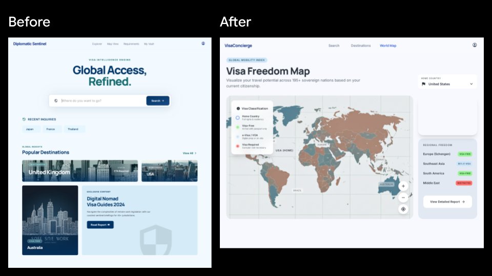 Visa App UI Before-After — Sora 2 Prompt