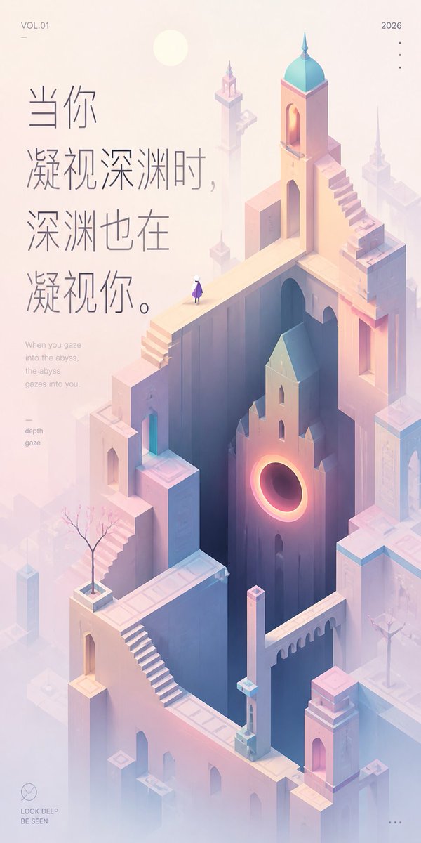 Monument Valley Abyss Quote Wallpaper — Sora 2 Prompt