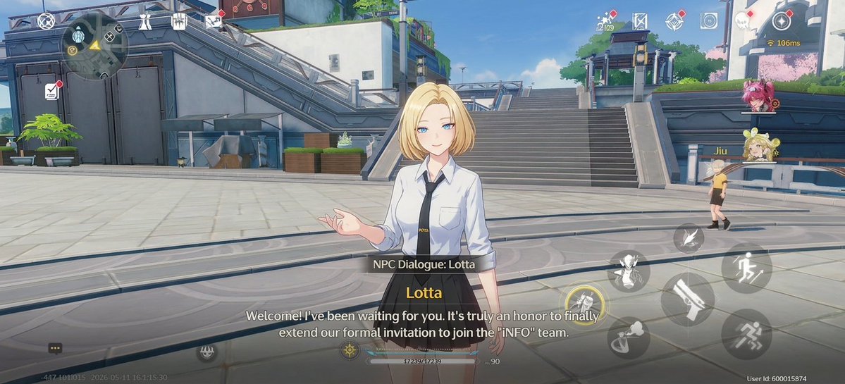 Anime RPG Dialogue Screenshot — Future Campus NPC Scene