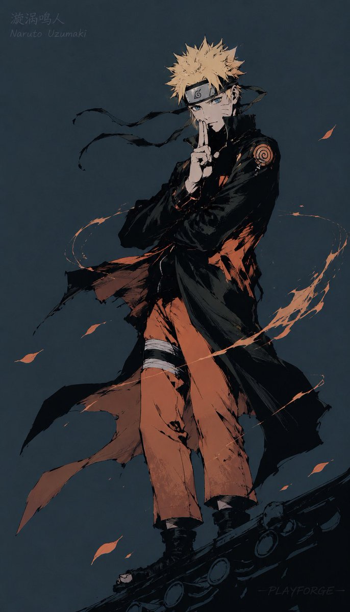 Dark Anime Poster Prompt — Ink & Gouache Naruto Art