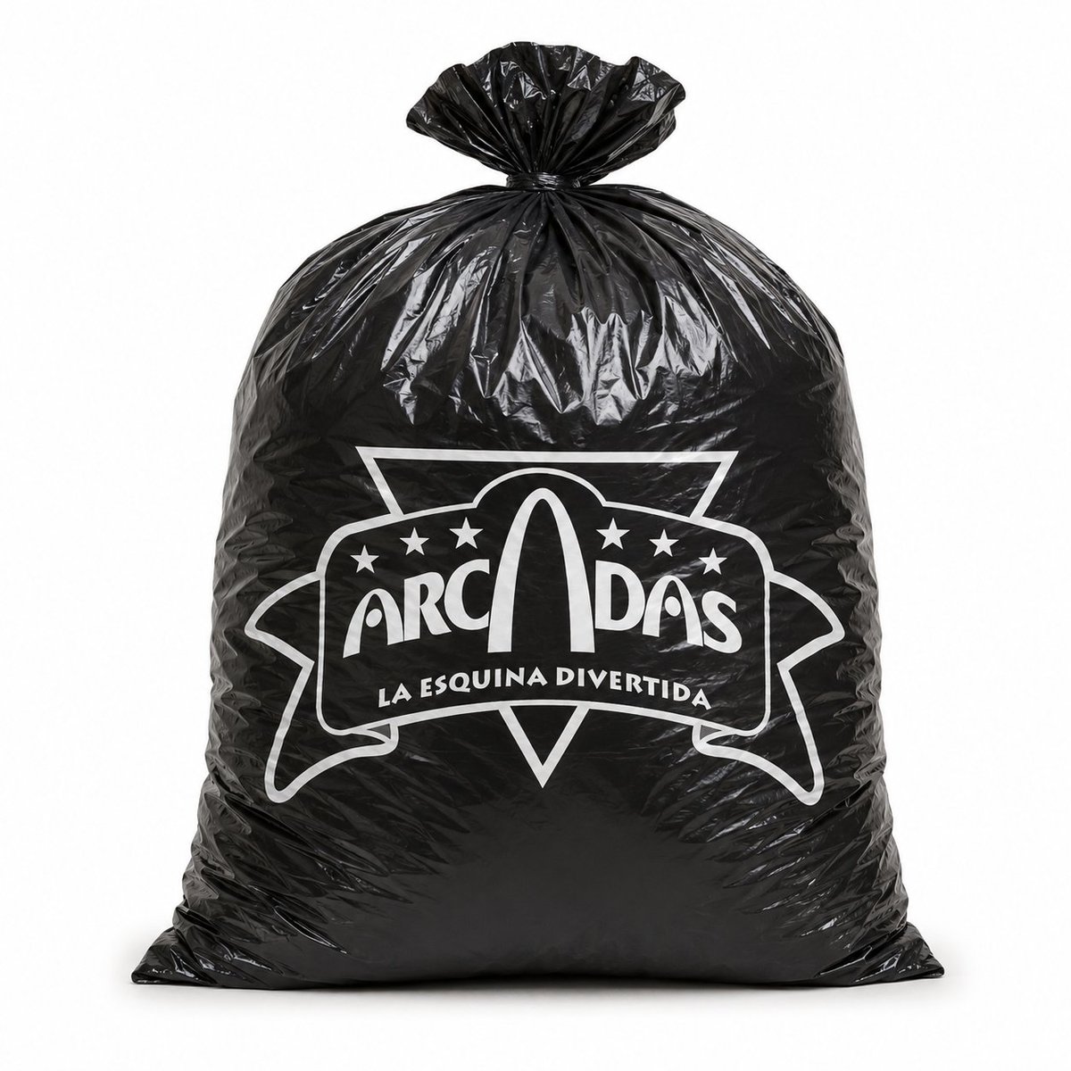 Custom Logo Black Plastic Bag — Photorealistic Studio Mockup Prompt