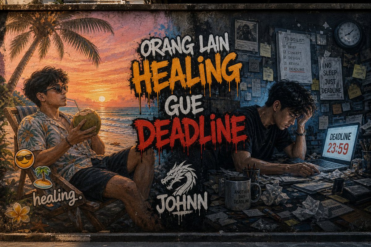 Deadline vs. Healing Street Art Mural — Sora 2 Prompt