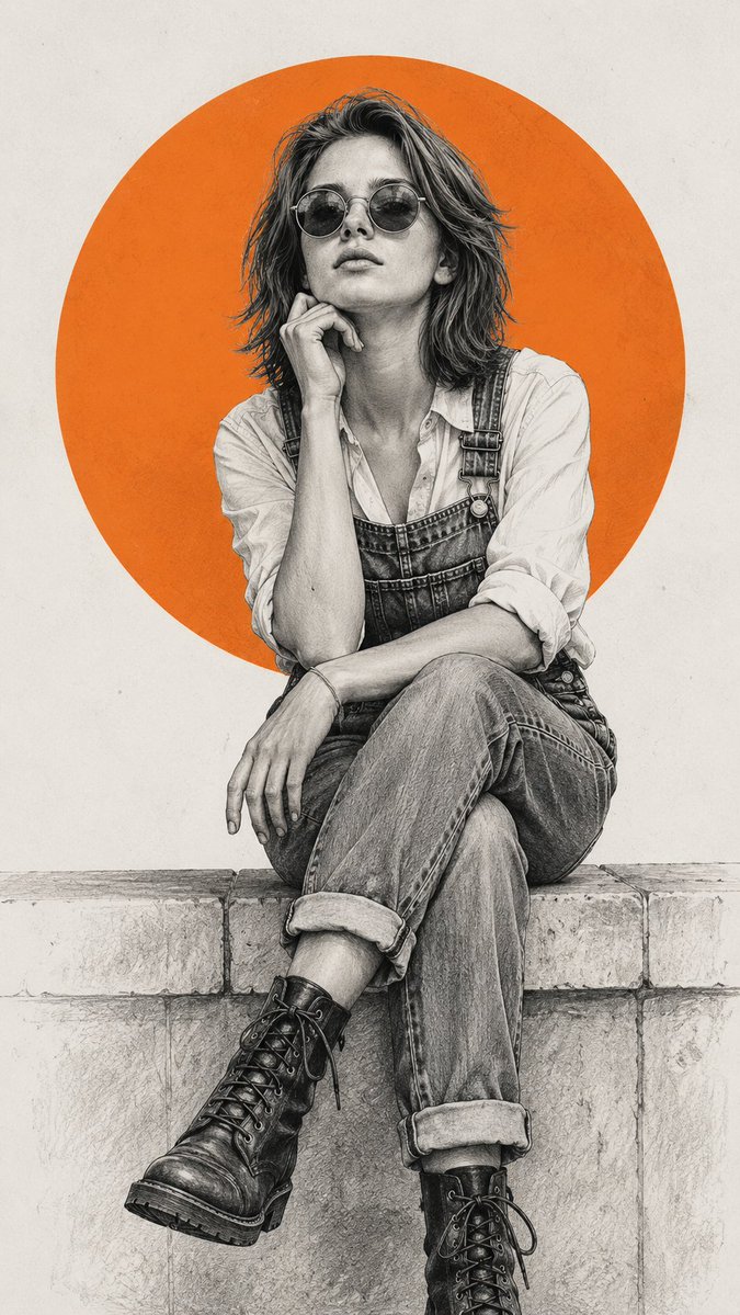 Minimalist Pencil Sketch Fashion Illustration — Sora 2 Prompt