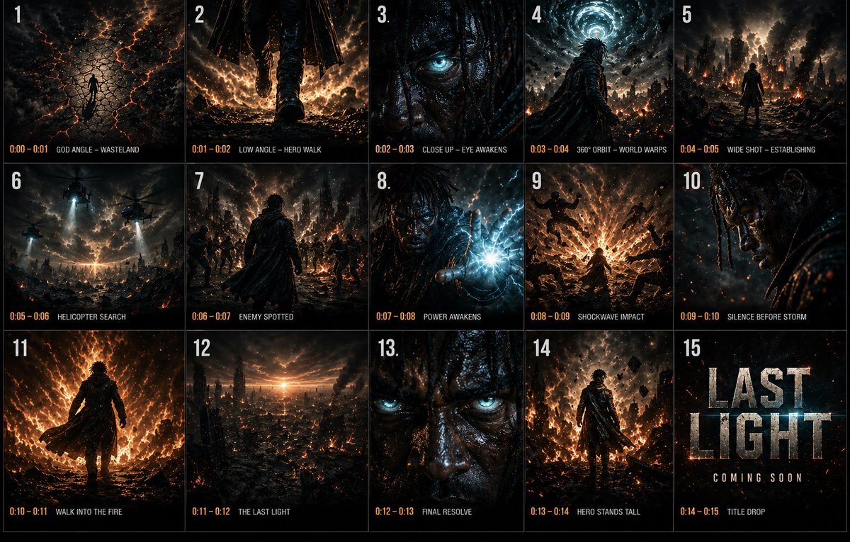 3x3 Kino-Storyboards-Raster — Film-Noir-Action-Sequenz