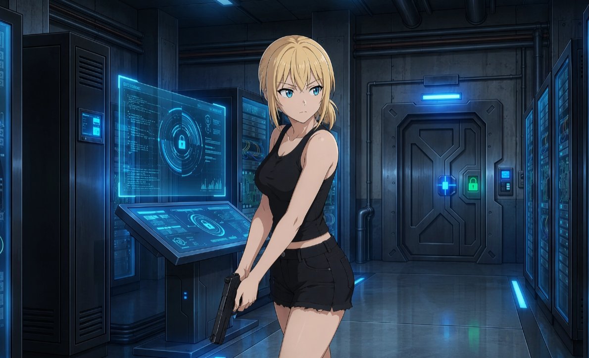 Cyberpunk Infiltrator Anime — Sora 2 Prompt