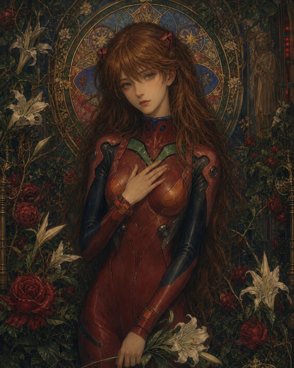 Gothic Stained Glass Mecha Portrait — Sora 2 Prompt