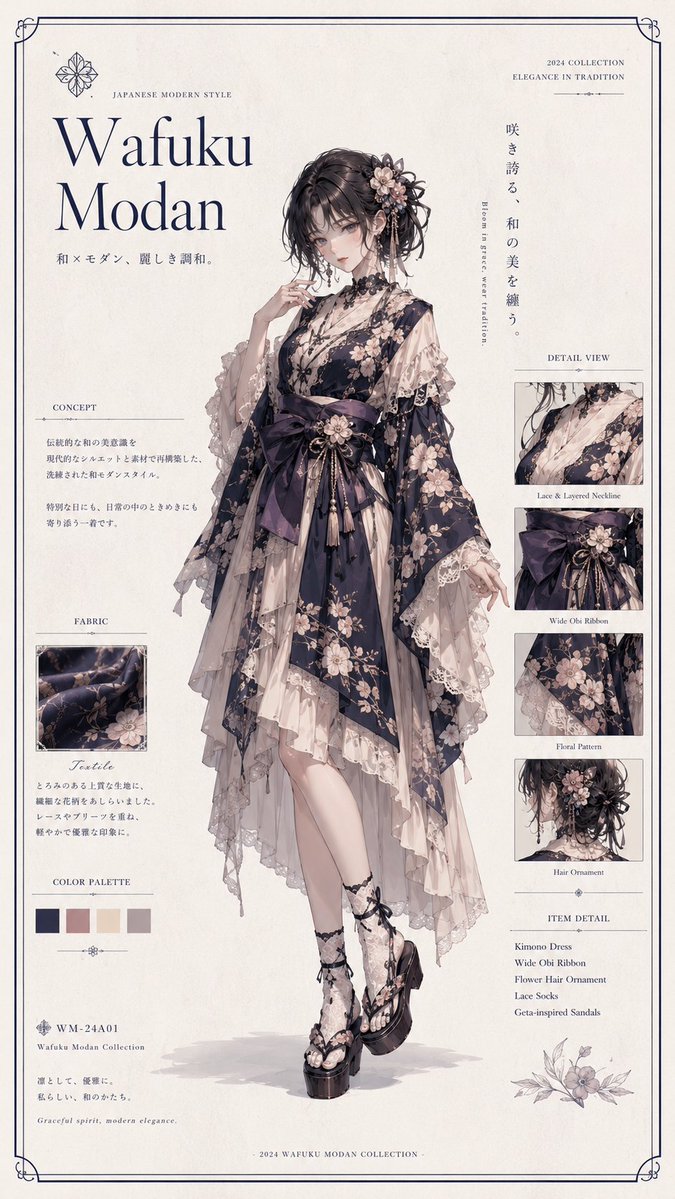 Japanese Modern Kimono Fashion Poster — Sora 2 Prompt