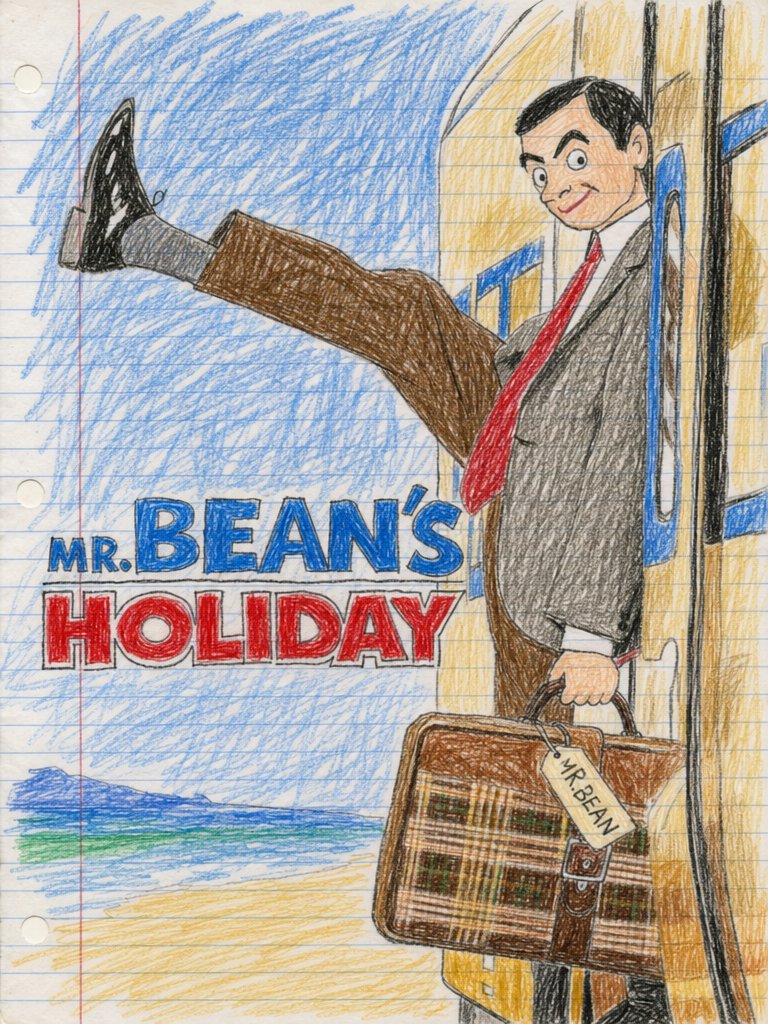 Crayon Movie Poster — Mr. Bean's Holiday Childish Art