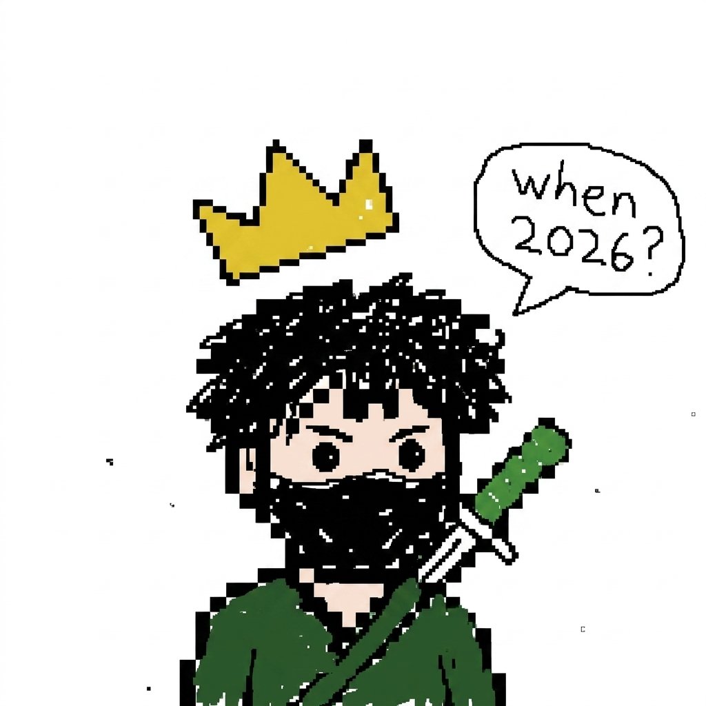 Crowned Pixel Ninja Meme Prompt — Viral Chibi Art