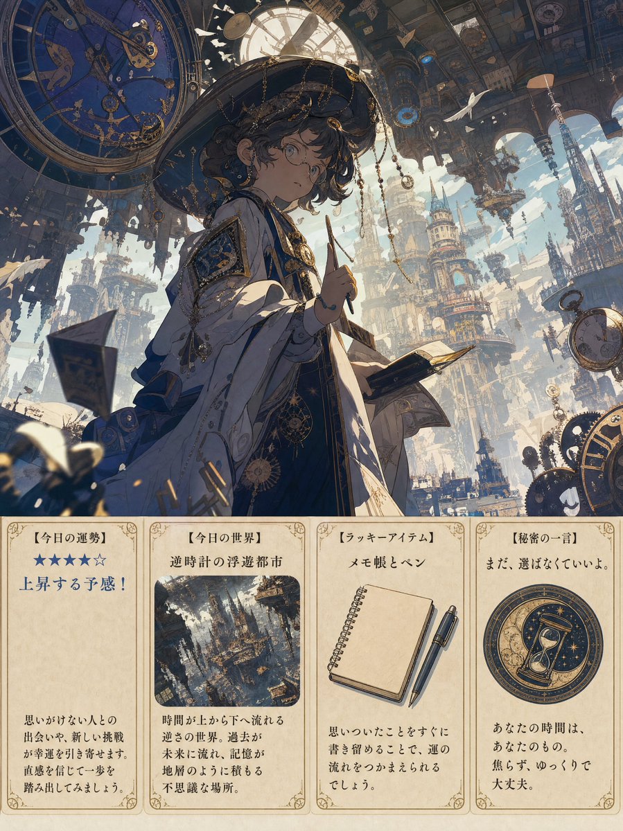 Steampunk Astrology Fortune Cards — Anime AI Prompt