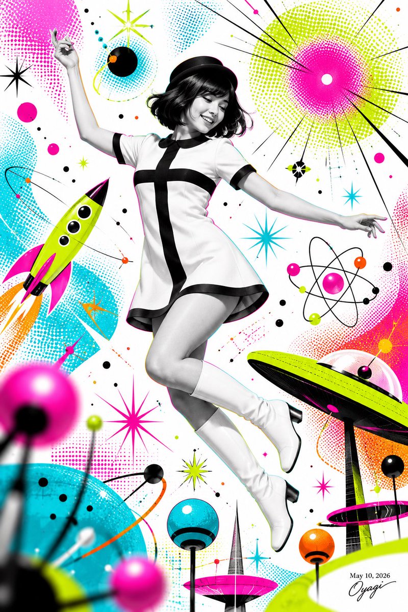 Atomic Age Pop Art Fashion Poster — Sora 2 Prompt