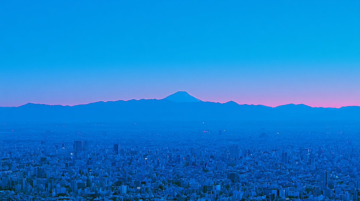 Blue Hour Tokyo Skyline & Mount Fuji — Cinematic Sora Prompt