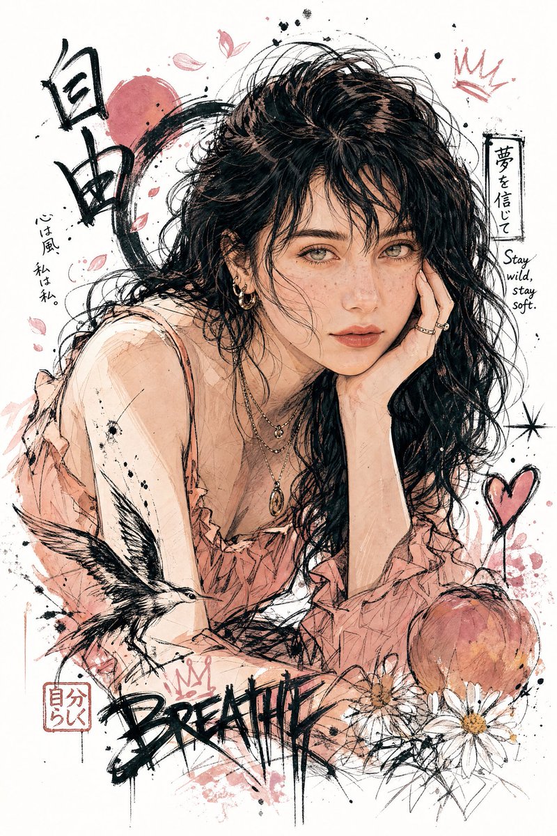 Japanese Ink Splash Illustration — Sora 2 Character Prompt