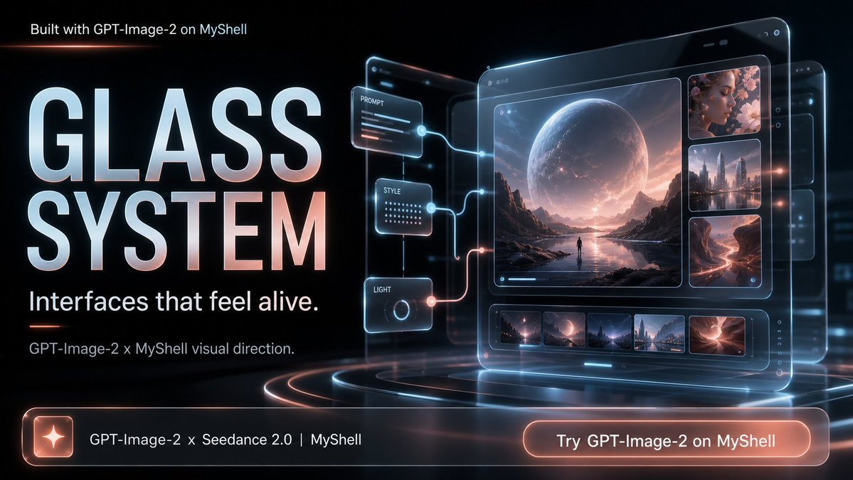 Frosted Glass UI Hero Banner — Sci-Fi Product Launch Visual