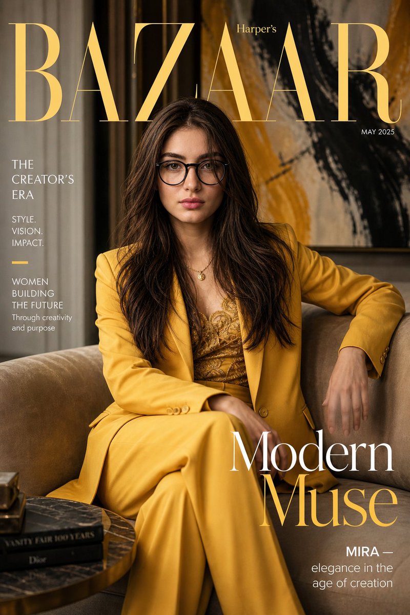 Harper's Bazaar Magazine Cover Prompt — AI-Generated Fashion Editorial