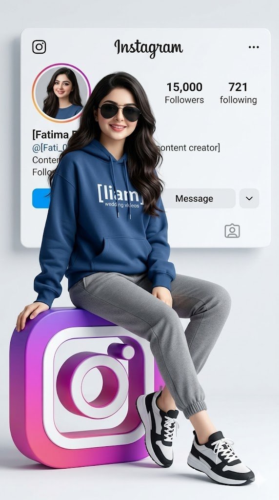 3D Social Media Profile Card — Hyper-Realistic Sora 2 Prompt