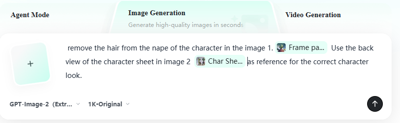 Remove Hair Artifacts & Align Character Design — AI Prompt
