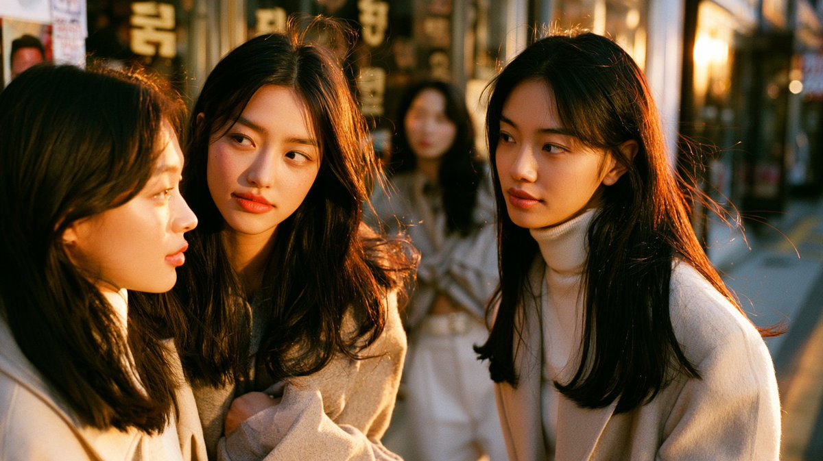 Seoul Street Portrait Close-Up — Golden Hour Documentary Style