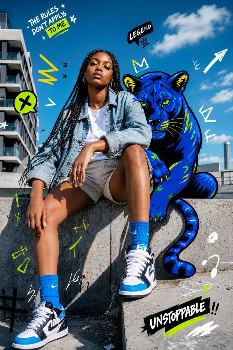 Urban Panther Street Fashion — AI Photo-Illustration Prompt