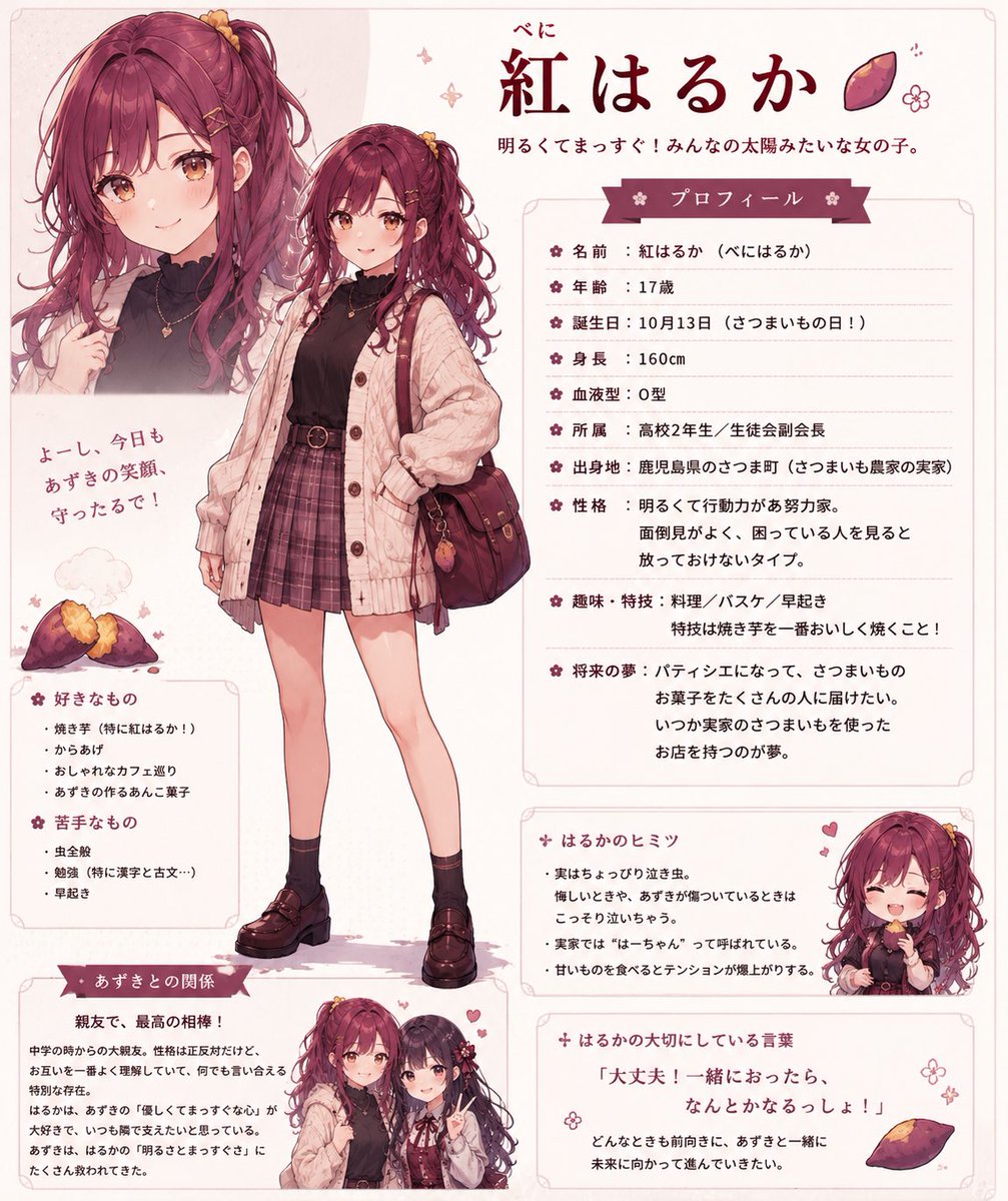 Anime Character Sheet Prompt — Sweet Potato Theme