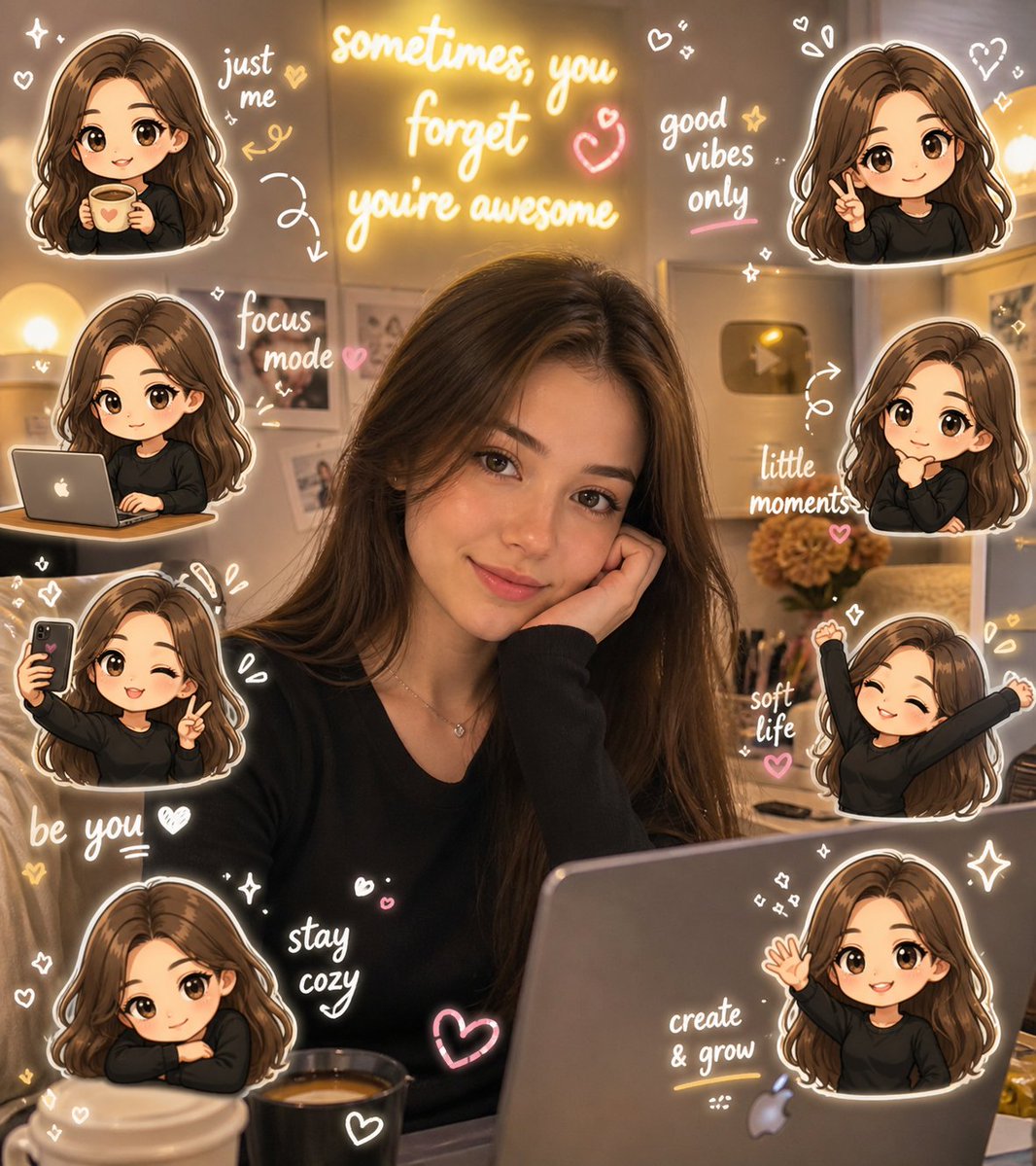 Kawaii Chibi Journal Style Portrait — Sora 2 Prompt