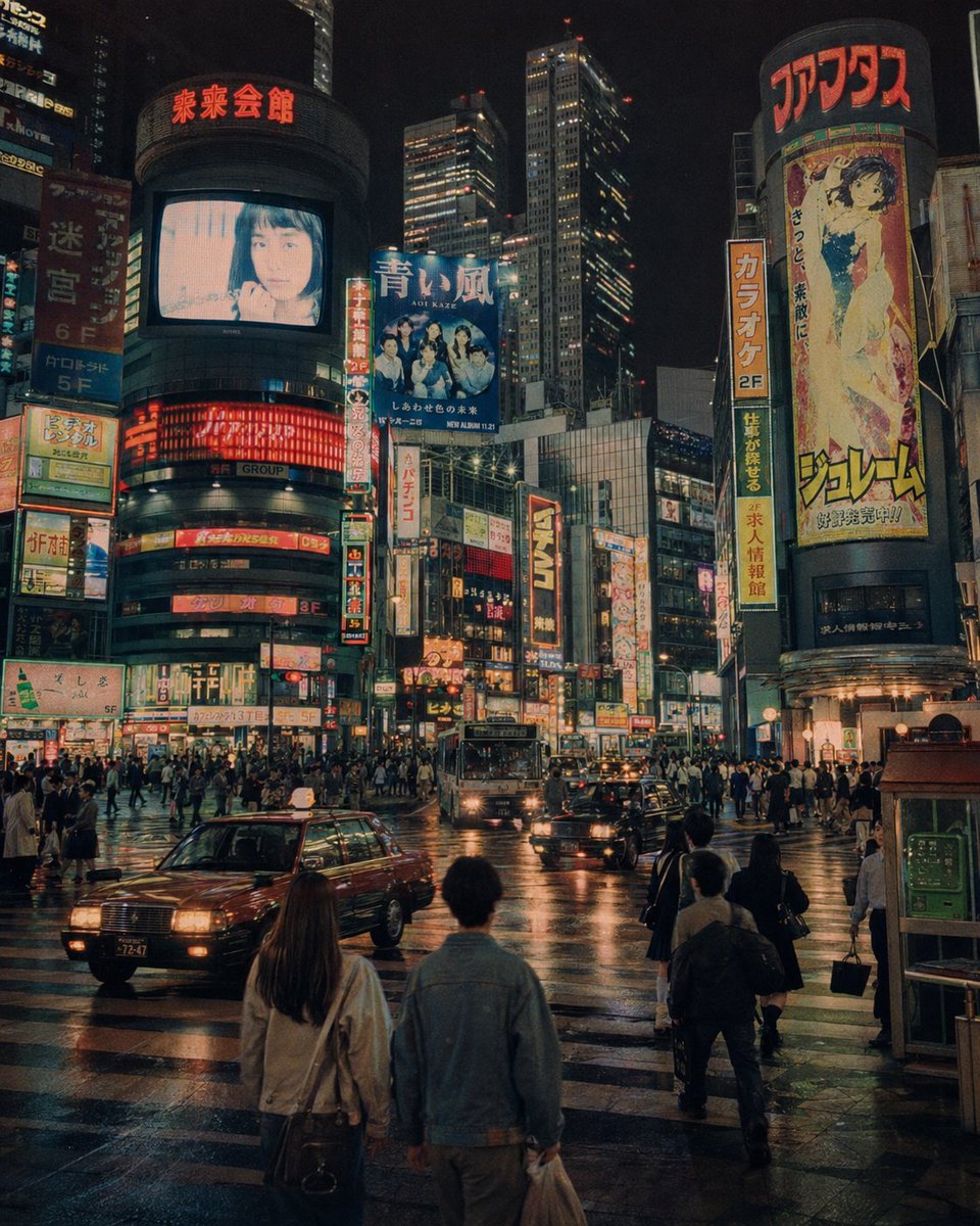 1990s Cyberpunk Shibuya — Alternate History Sora 2 Prompt