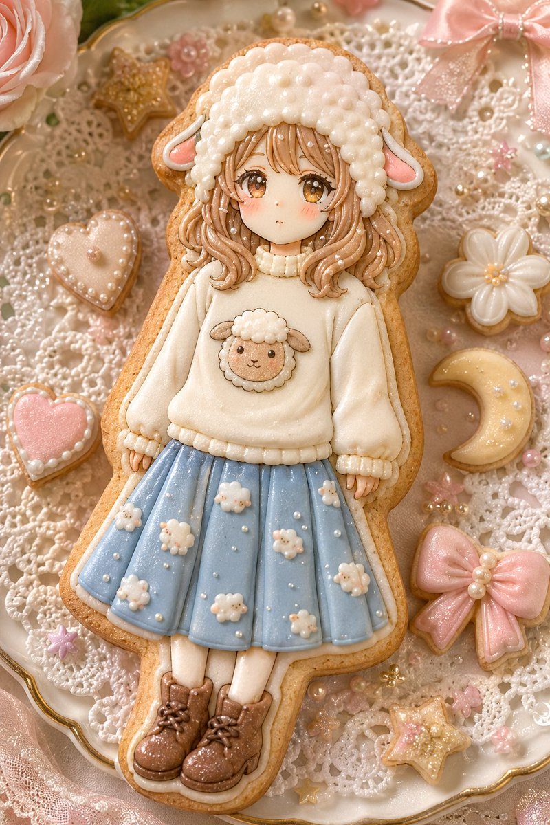 Sheep Girl Sugar Cookie Scene — Sora 2 Prompt