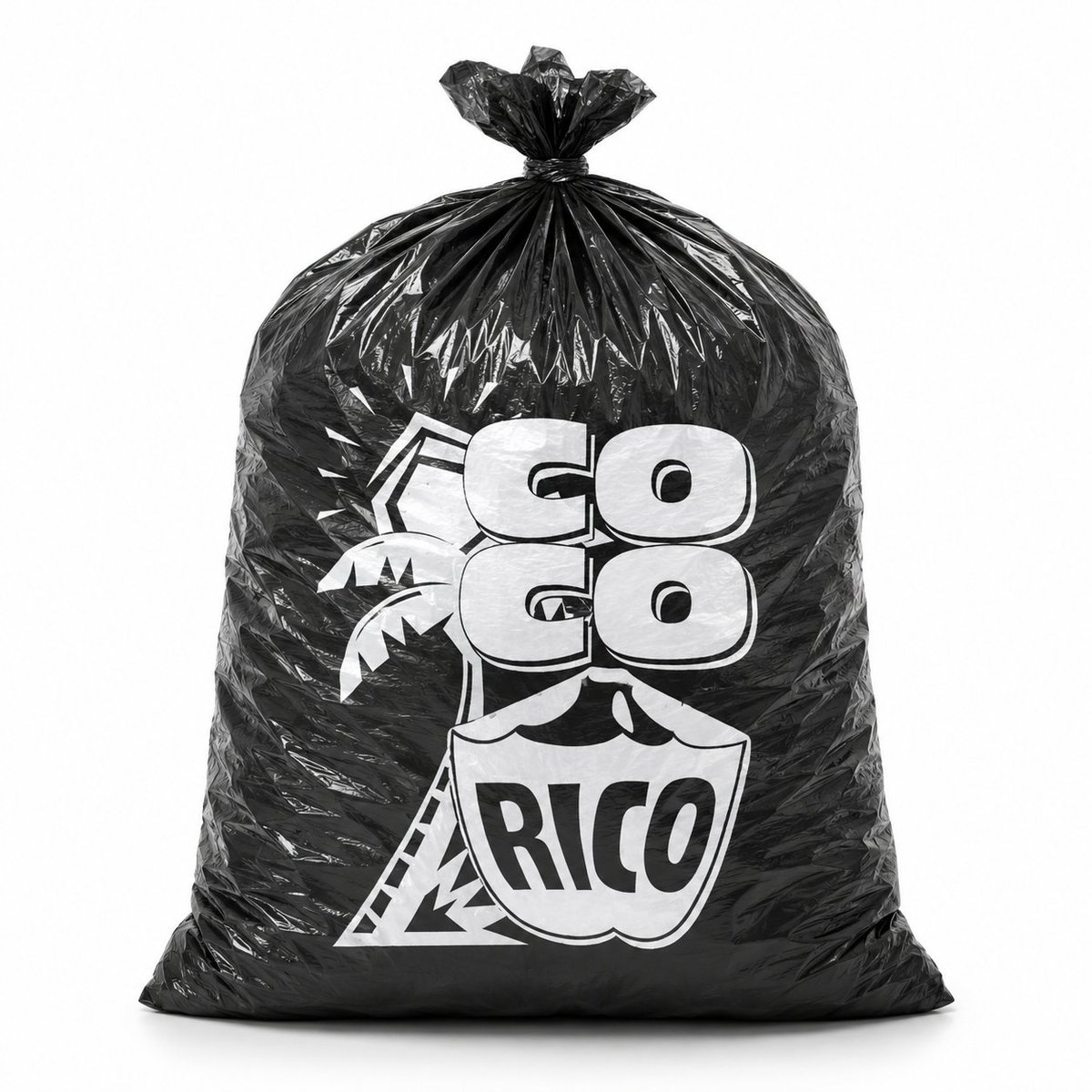 Custom Branded Black Garbage Bag — Sora 2 Product Shot Prompt