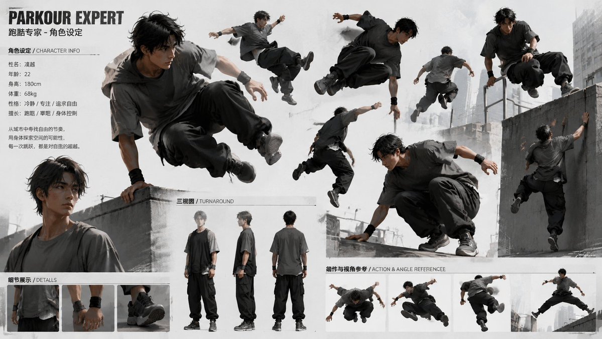 Parkour Expert Character Showcase — Sora 2 AI Prompt