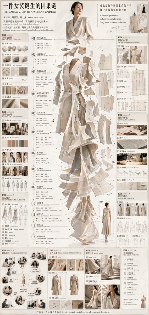 Fashion Design Infographic — Garment Process Visual