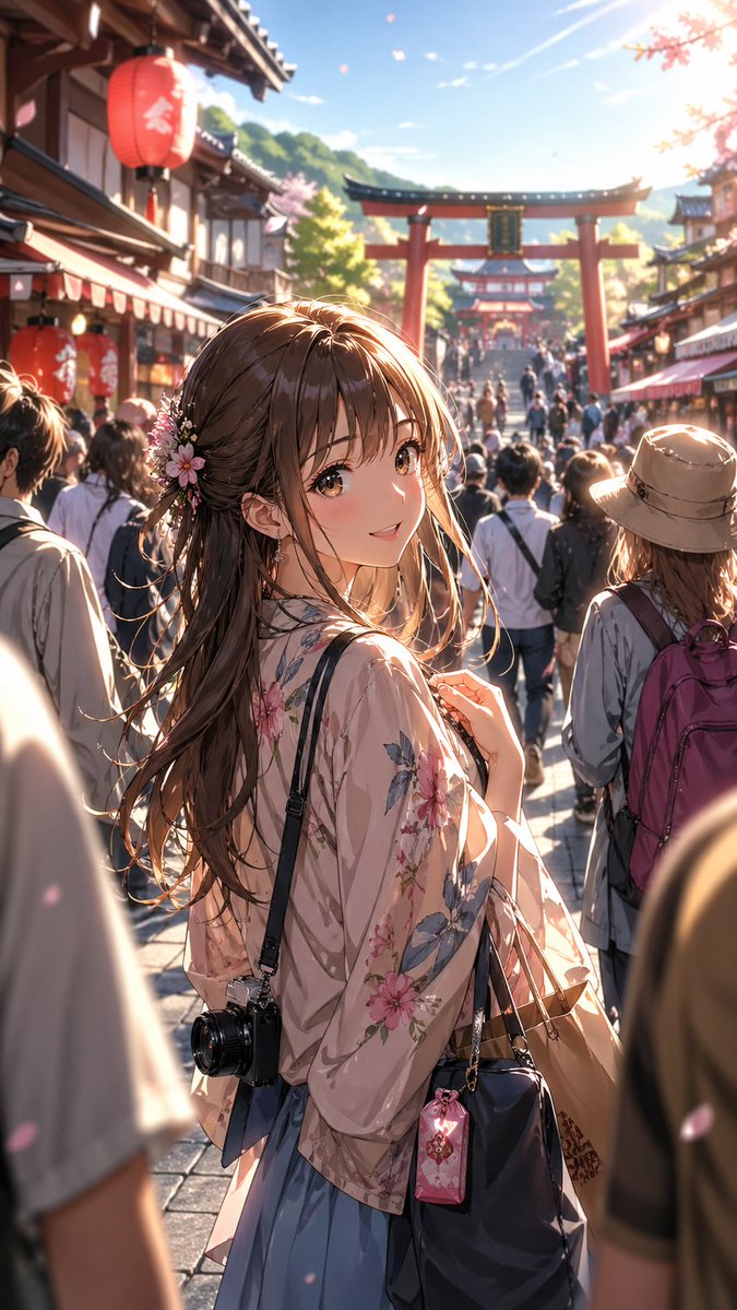 Anime Shrine Street Portrait — Sora 2 Prompt
