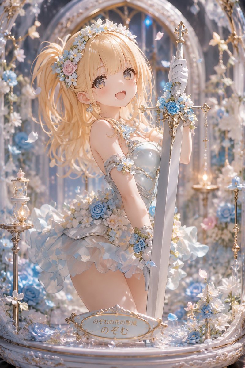 Magical Girl Knight in Floral Aquarium Dome — Sora 2 Prompt