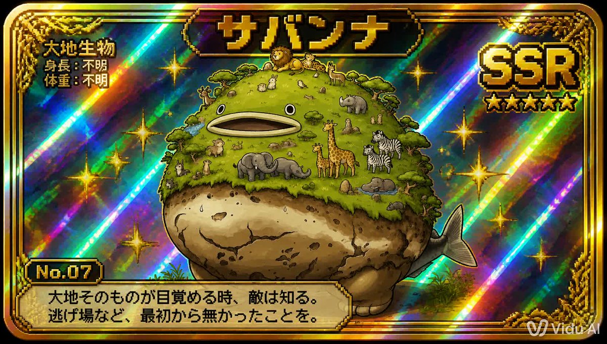 Savanna Whale Creature — Japanese SSR Trading Card Prompt