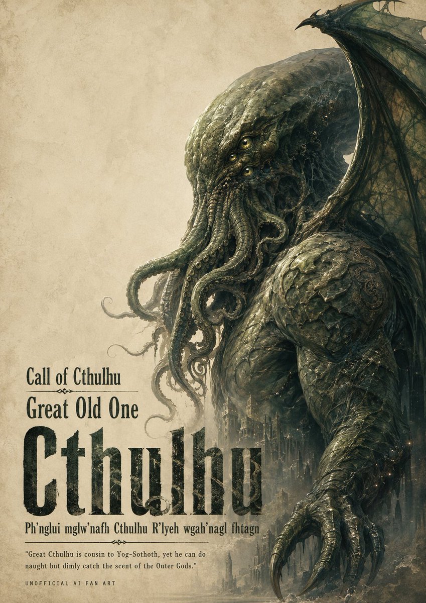 Cthulhu Portrait — Sora 2 Dark Fantasy Prompt