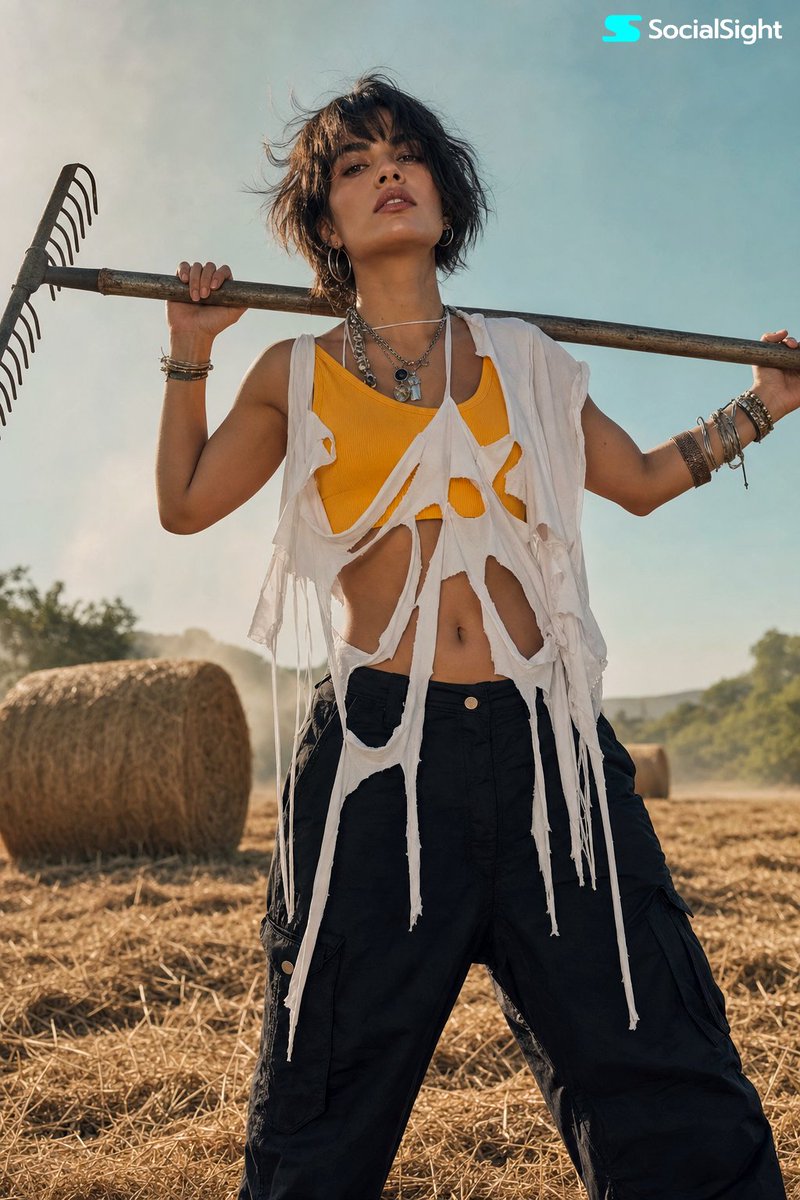 Countryside Fashion Editor Portrait — Sora 2 Prompt