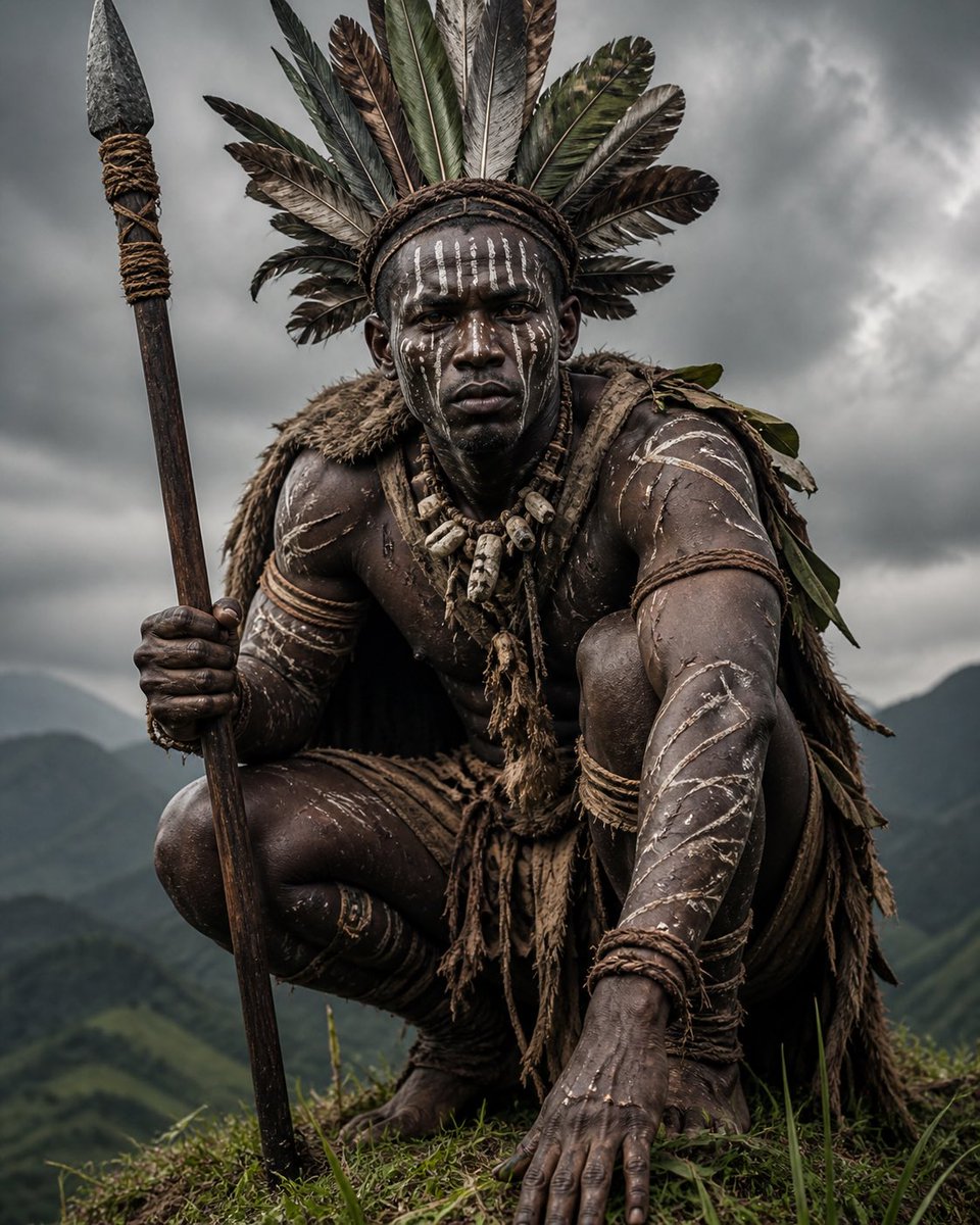 Tribal Warrior Portrait — Cinematic Sora 2 Prompt