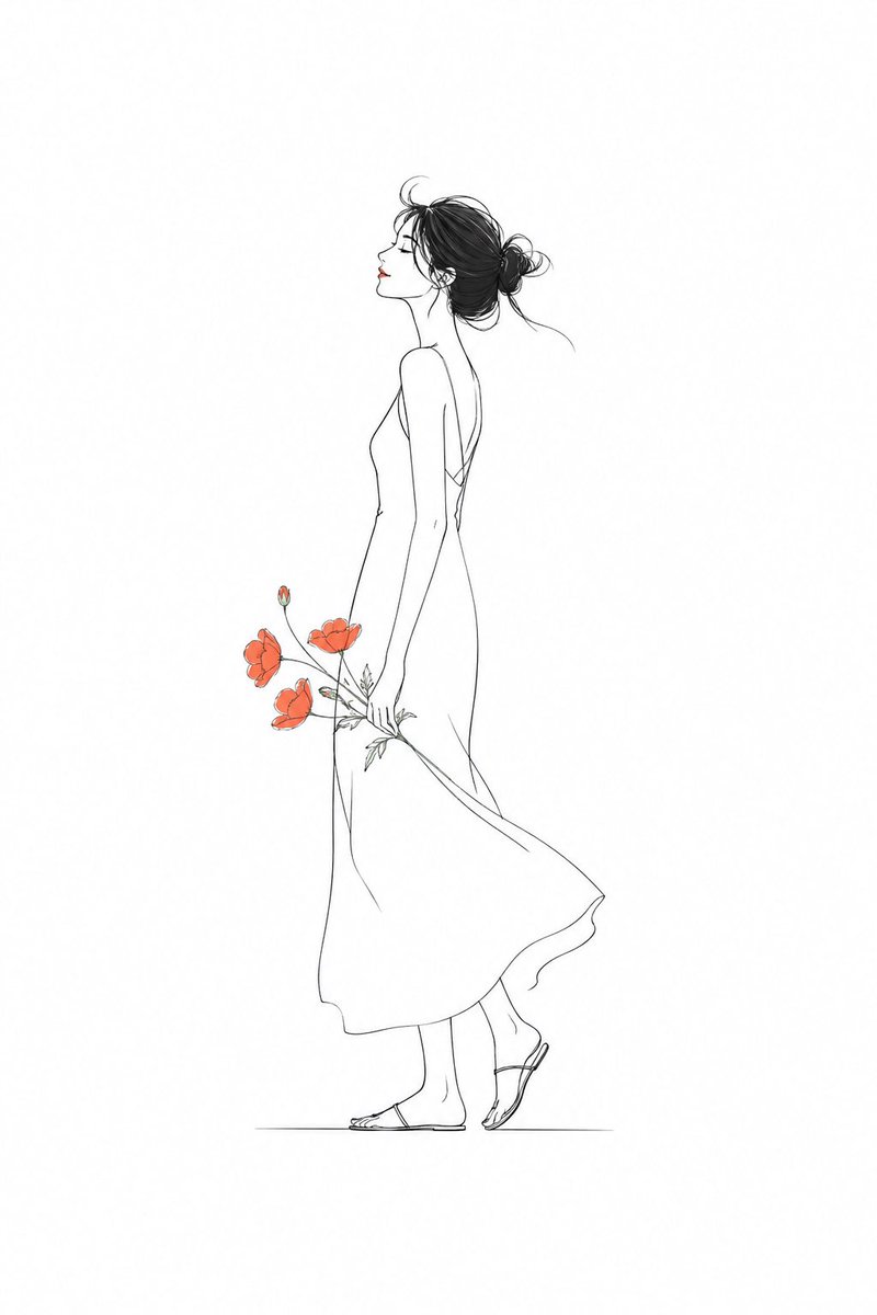 极简主义时尚插画 — Sora 2 提示词
