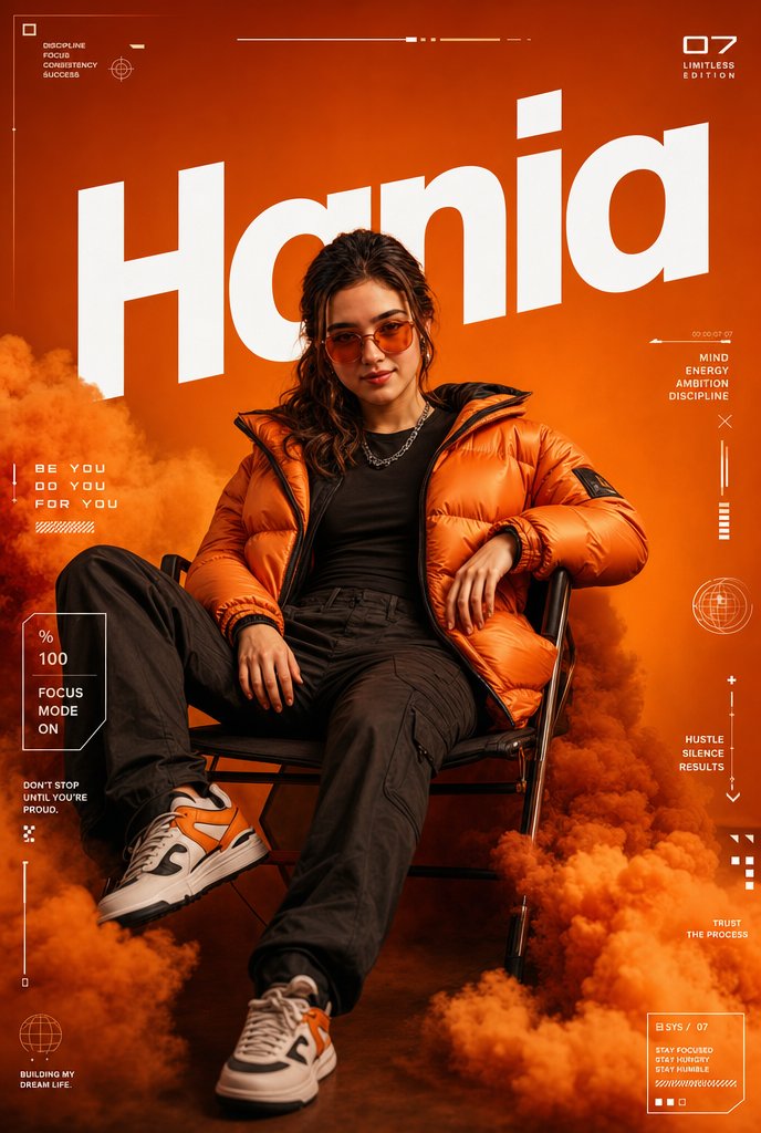Orange Smoke Streetwear Poster — Cinematic Sora 2 Prompt