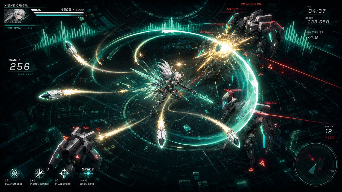 Cyber Angel Mecha Battle HUD — Sora 2 Prompt