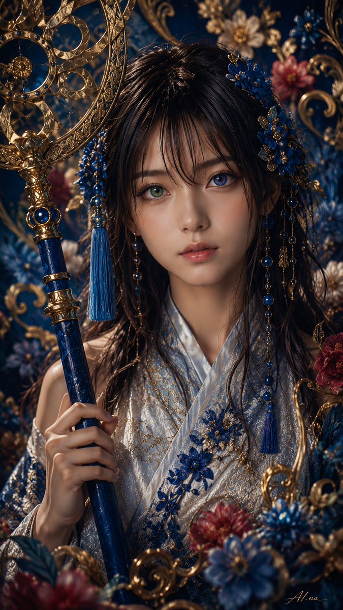 Yuna 奇幻女巫肖像 — 竖版华丽皇家风