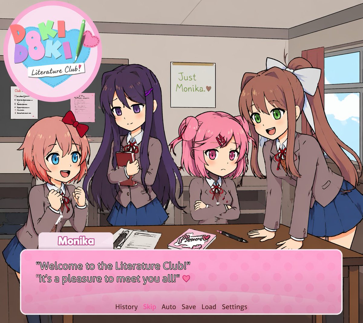Visual Novel Screenshot Generator — Anime Classroom Scene