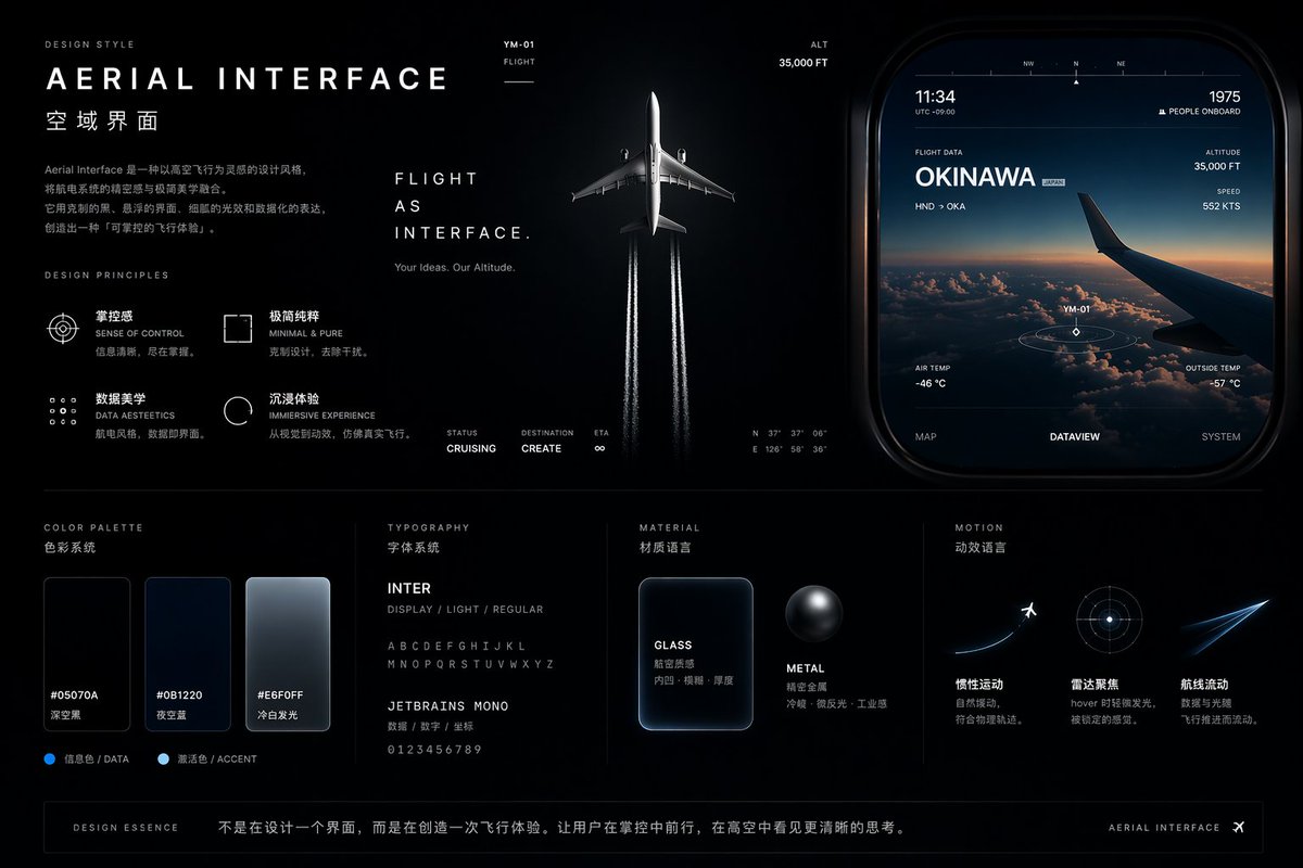 Aviation UI Design System — Sora 2 Prompt