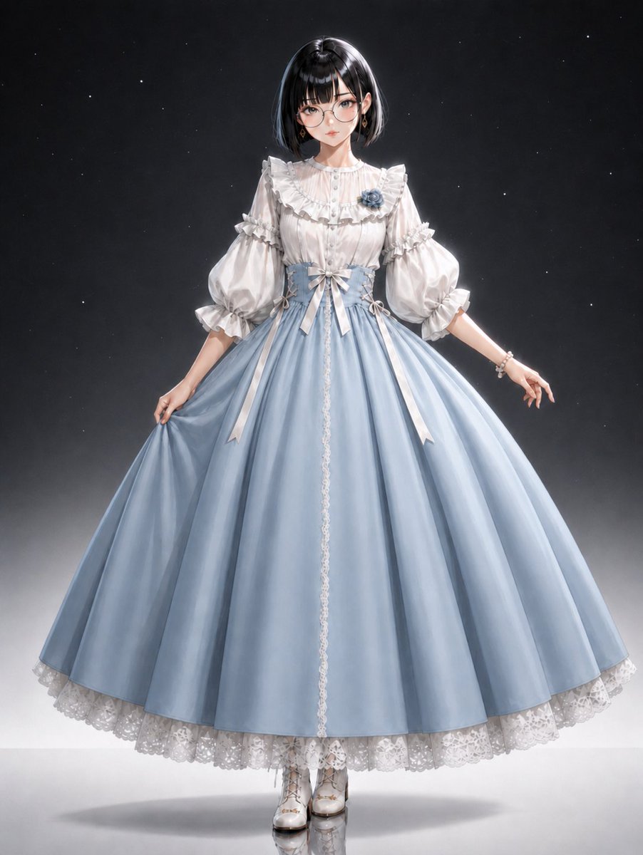 Sweet Lolita Victorian Dress Portrait — Full Body Fashion Prompt