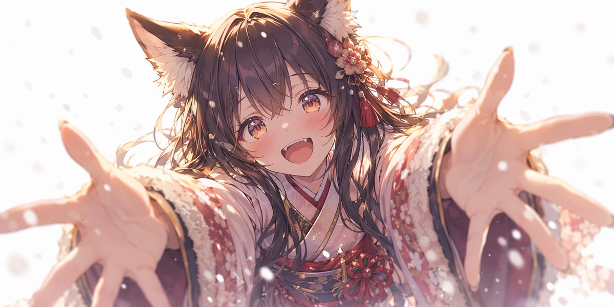 Anime Fox Girl Hugging Viewer — Customizable Sora Prompt
