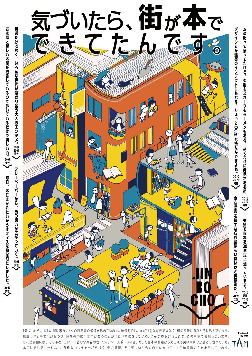 Japanese Isometric Book City Poster — Jinbocho Culture Prompt